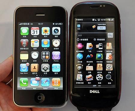 Apple iPhone and Dell Mini 3i