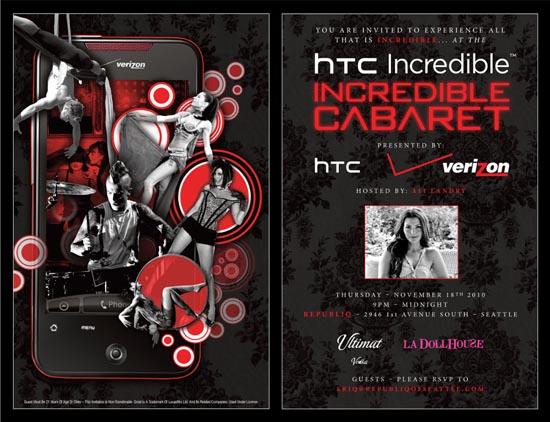 HTC Droid Incredible Cabaret flyer