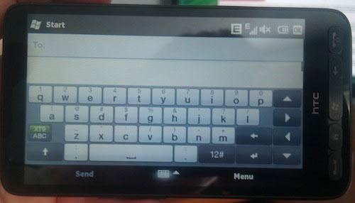 HTC HD2 virtual keyboard
