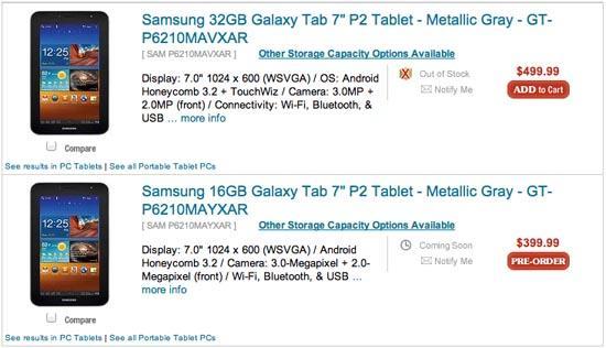 Samsung Galaxy Tab 7.0 Plus pre-order
