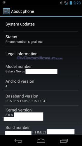 Verizon Galaxy Nexus Android 4.1 update