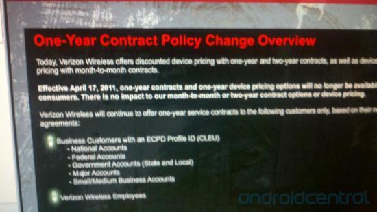 Verizon one-year contract policy change