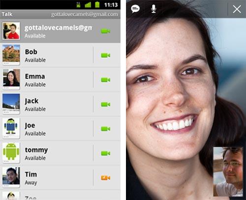 Gtalk video voice chat Android 2.3.4