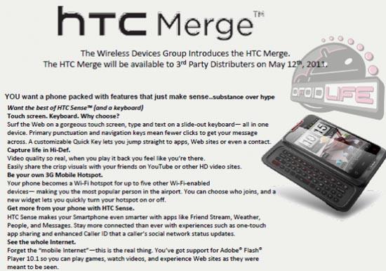 HTC Merge Verizon launch