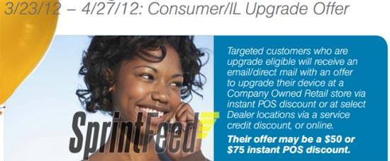 Sprint upgrade credit promotion