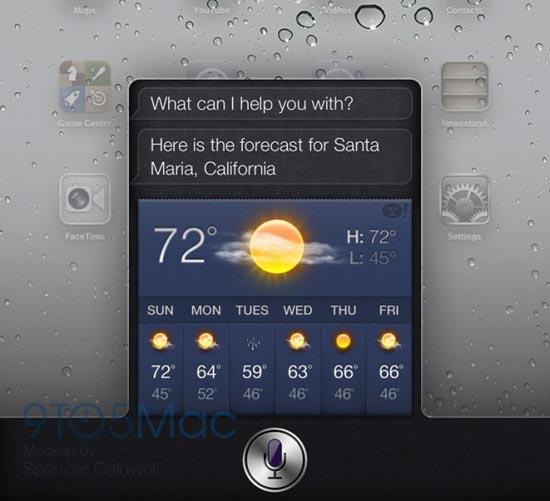 Siri for iPad mockup