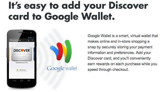 Google Wallet Discover card