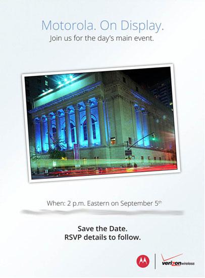 Motorola Verizon event September 5