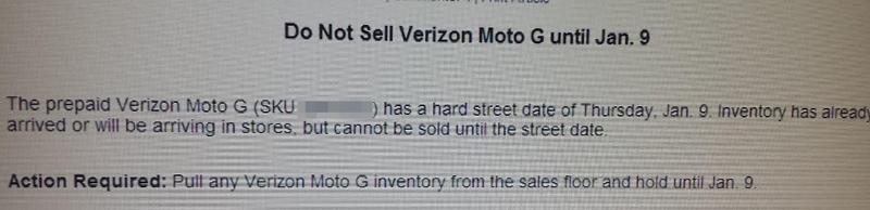 Verizon Moto G launch date leak Best Buy