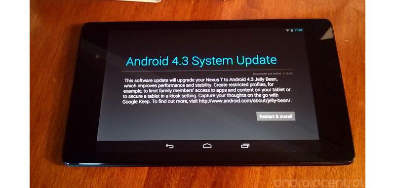 New Nexus 7 Android 4.3 update