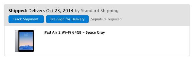 iPad Air 2 preorder shipping