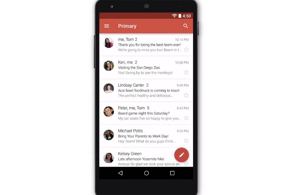 Gmail Android Material Design official