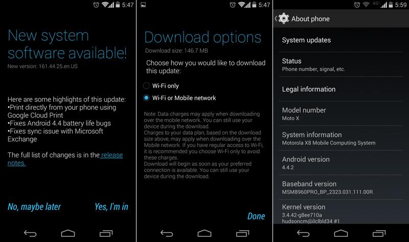 T-Mobile Moto X Android 4.4.2 update
