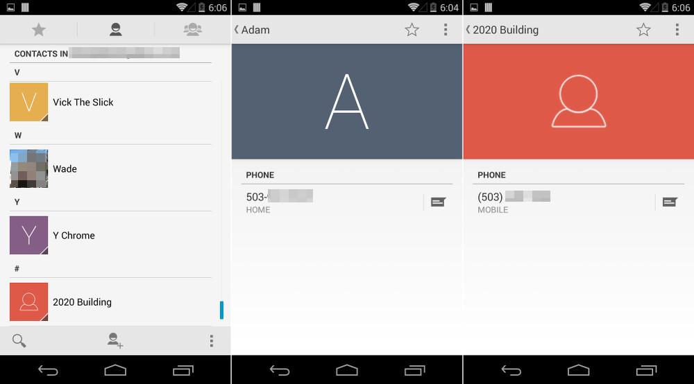 Android 4.4.3 People contacts app