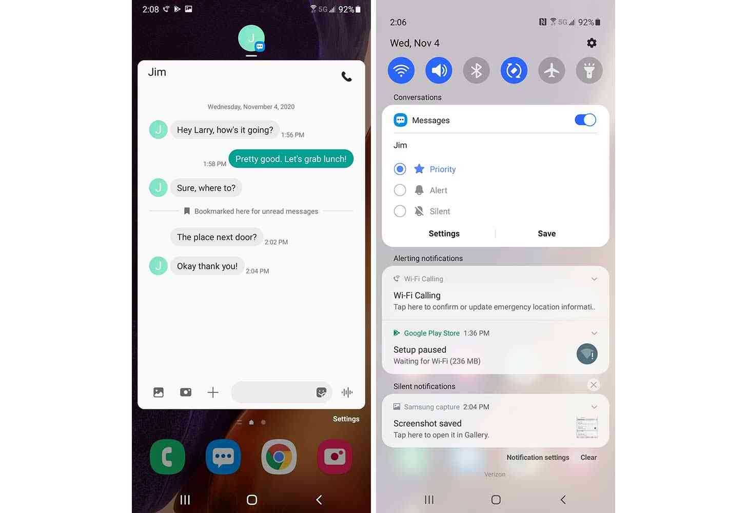 Samsung One UI 3.0 with Android 11