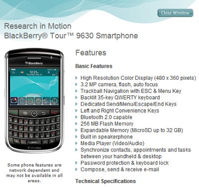 BlackBerry Tour US Cellular