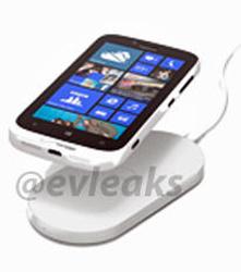 White Nokia Lumia 822 Verizon wireless charging pad leak