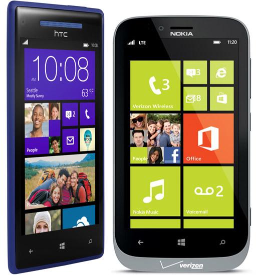 HTC Windows Phone 8X Nokia Lumia 822