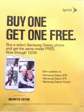 Sprint buy one get one Samsung Galaxy offer