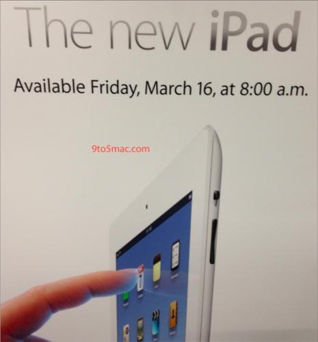New iPad sign on sale 8 a.m.
