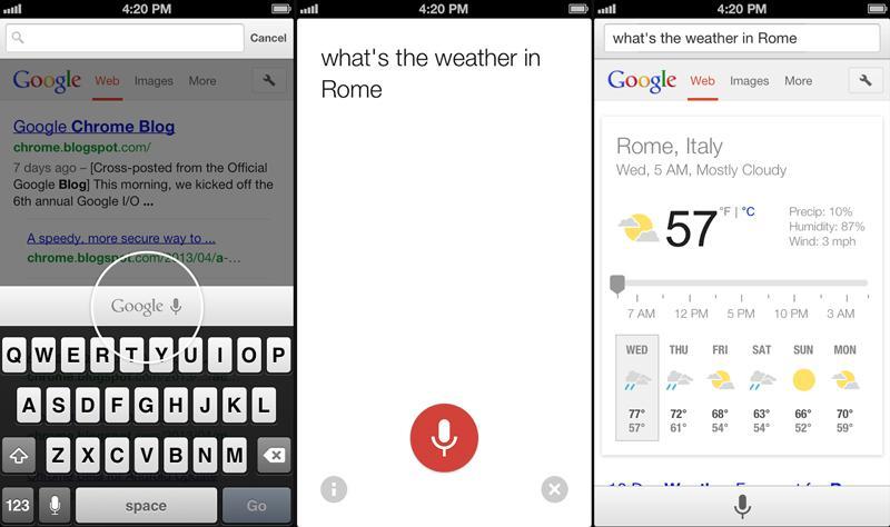 Chrome for iOS update voice search
