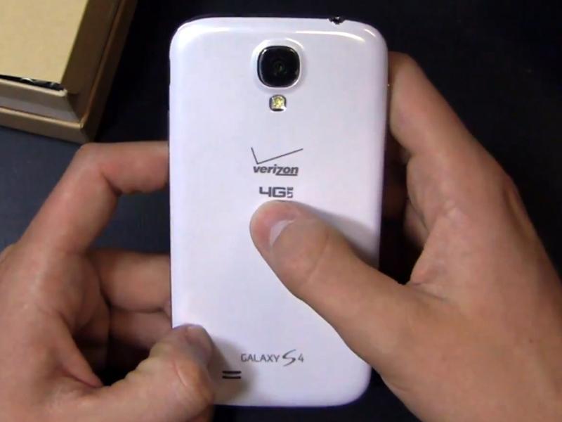 Verizon Samsung Galaxy S 4 White Frost rear