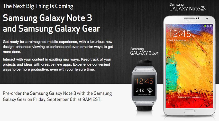 Verizon Samsung Galaxy Note 3, Galaxy Gear