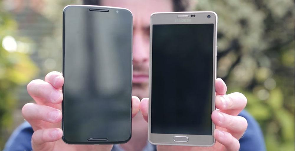 Motorola Nexus 6, Samsung Galaxy Note 4 comparison front