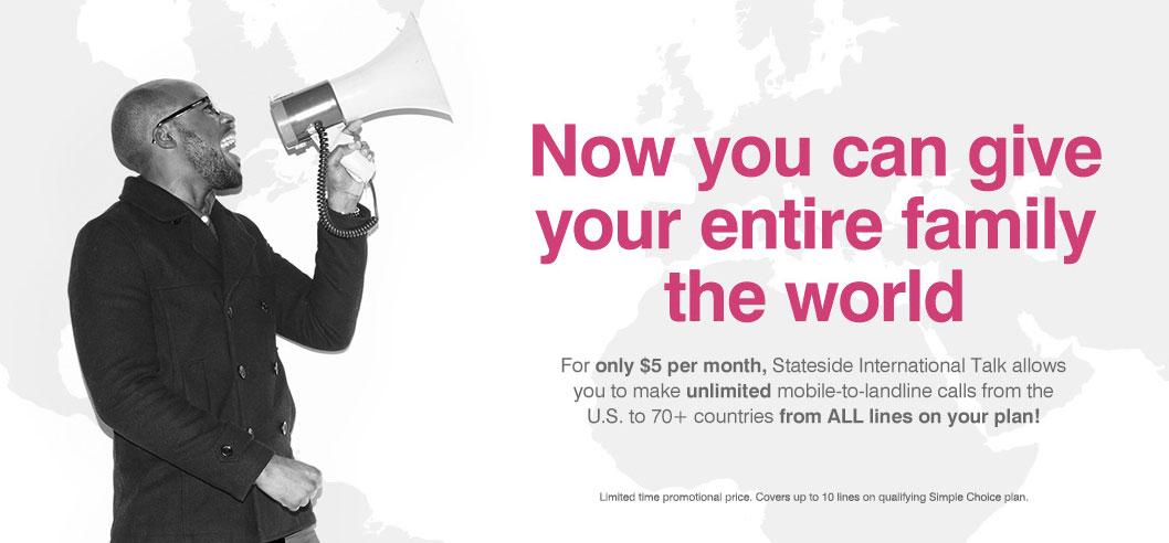 T-Mobile Stateside International Talk plan