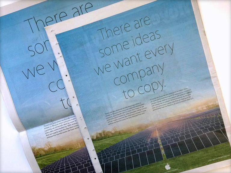 Apple Earth Day newspaper ad Samsung