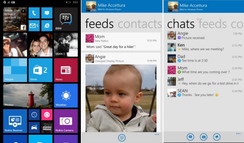 BBM for Windows Phone screenshots