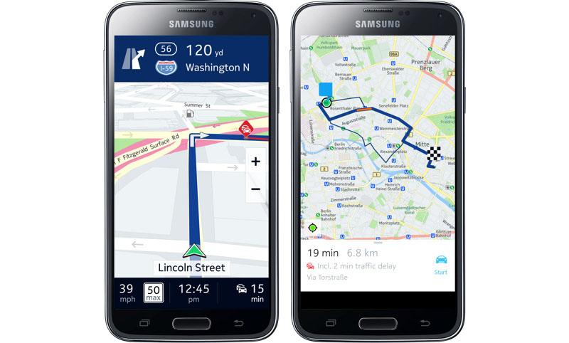 Samsung Galaxy S5 Nokia Here maps