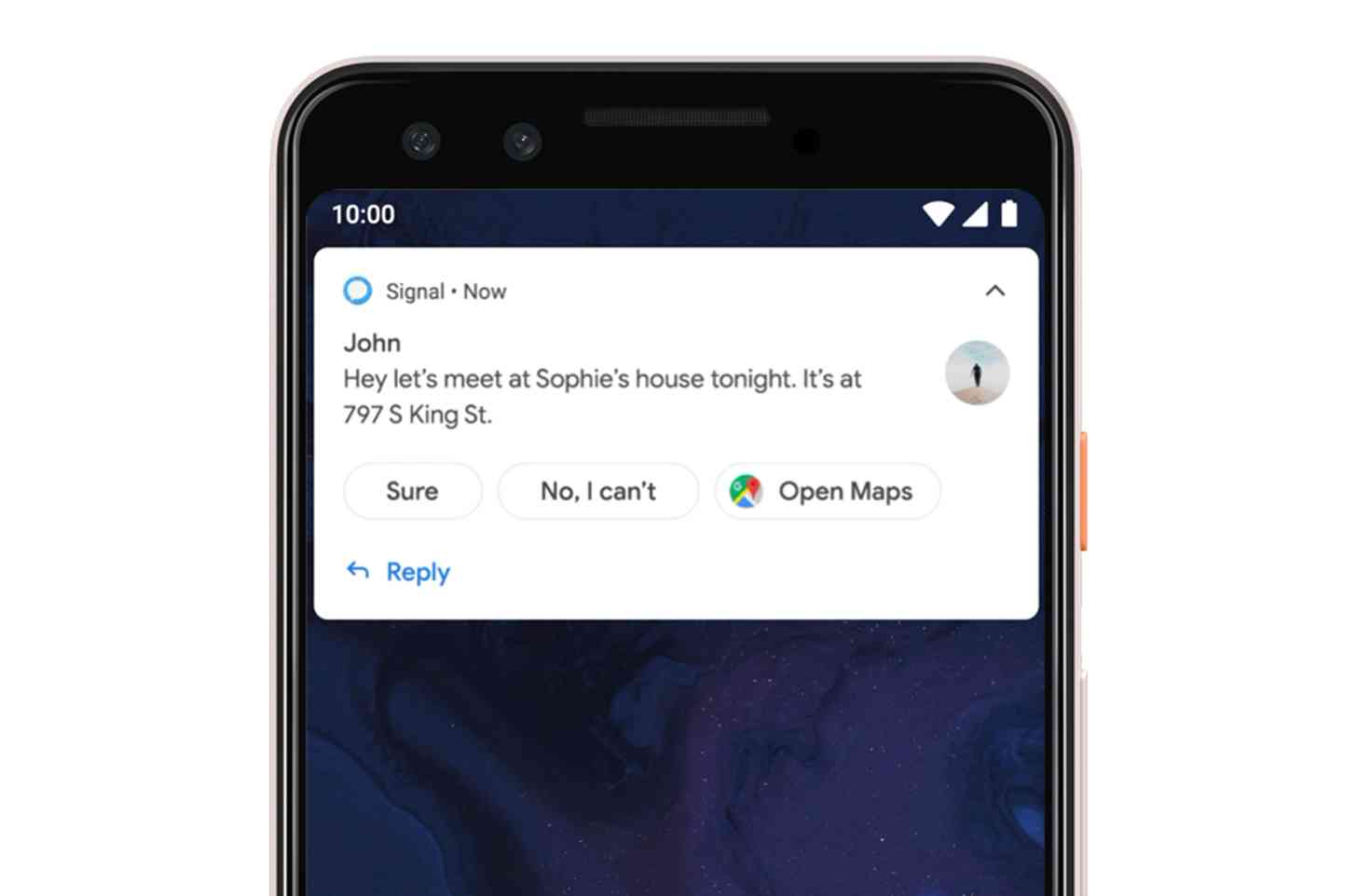Android Q notification suggestions