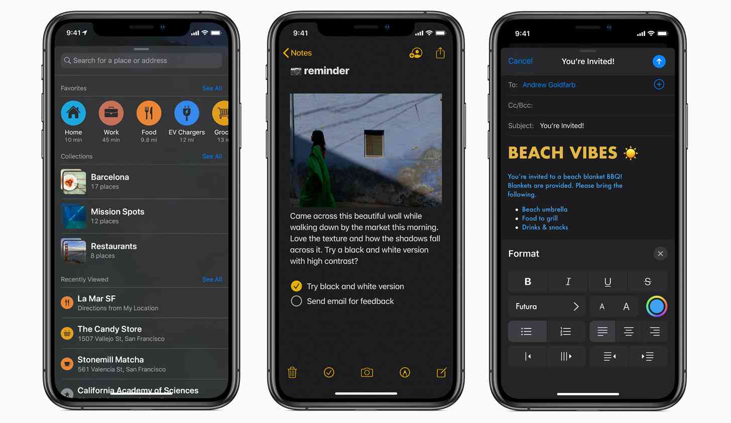 iOS 13 Dark Mode official images