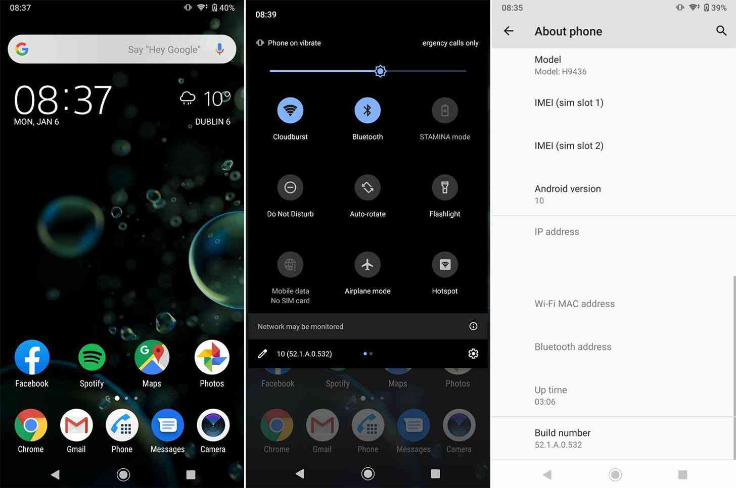 Xperia XZ3 Android 10