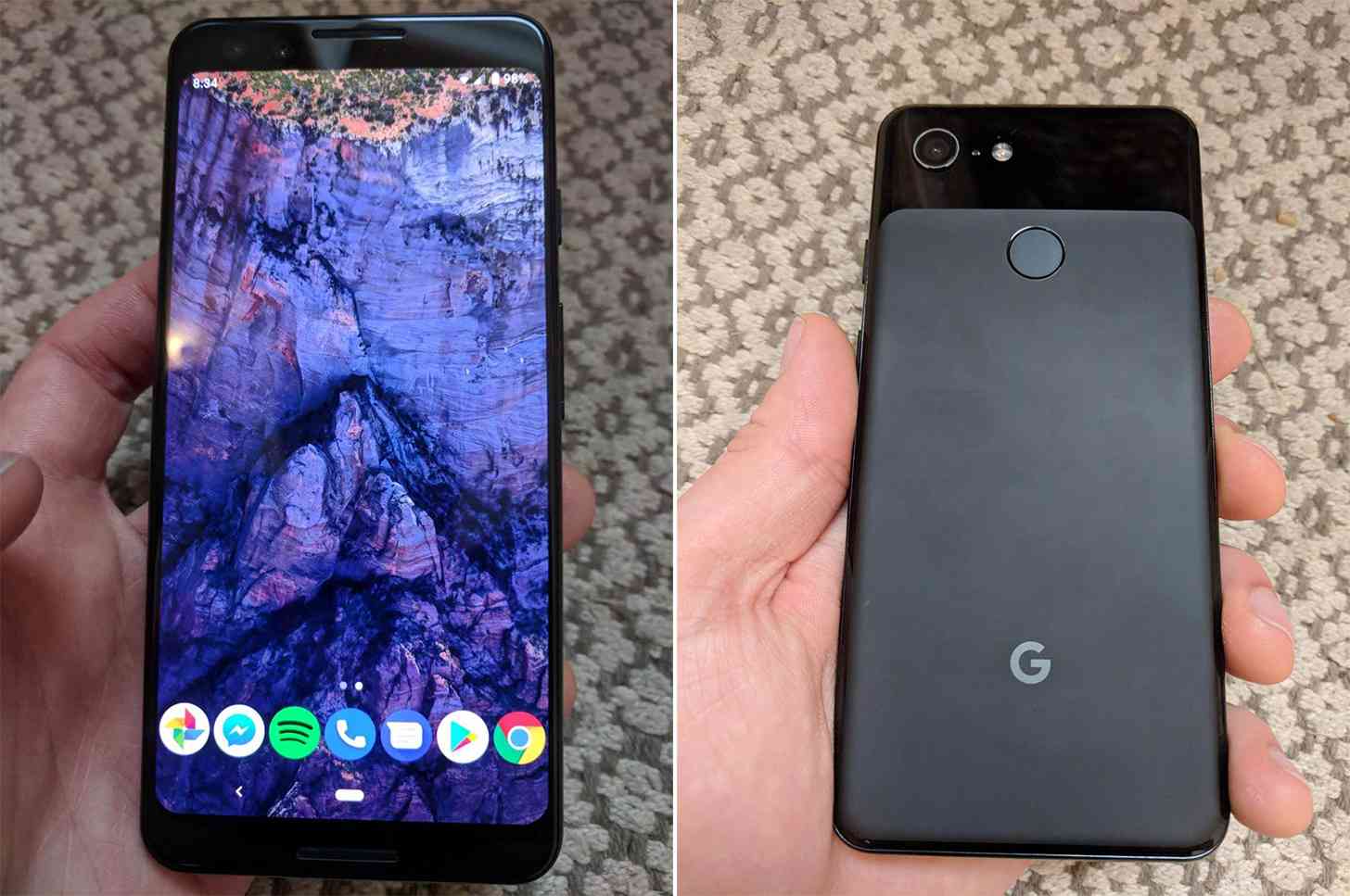 Google Pixel 3 leak front rear